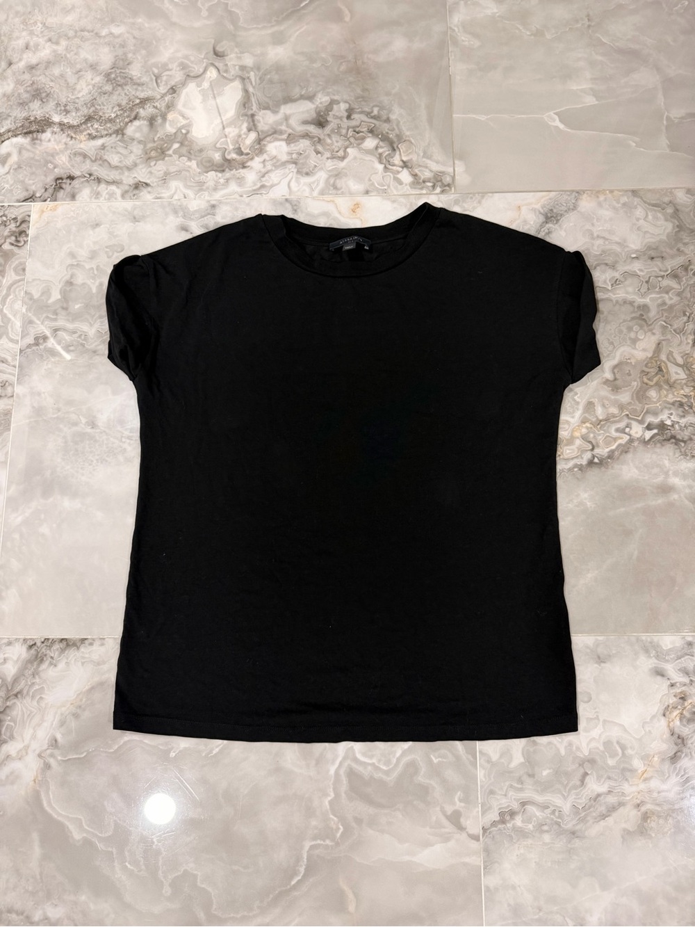 AllSaints Black Short Sleeve Boxy Tee